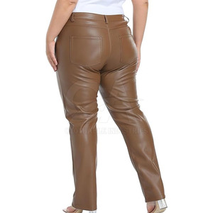 Vêtements en gros Pantalon en cuir taille haute couleur personnalisée pour femmes Pantalon en cuir pour femmes Mode automne hiver - Product Image 5