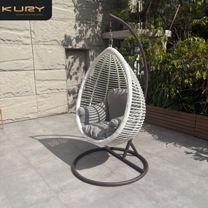 Sedia sospesa in rattan con struttura in ferro, nuova OEM, a forma di uovo, per esterni, giardino, patio, altalena, sedia a dondolo - Product Image 2