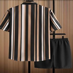 Conjuntos de Ropa Exterior Transpirable de Verano para Hombre, Estilo Vintage, Estampado Completo, Secado Rápido, Pantalones Cortos y Camisas con Cintura Elástica - Product Image 2