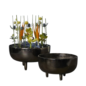 Urne à fleurs en aluminium plaqué argent avec poignées, finition brillante, décoration de table de luxe, vase et pot à fleurs à vendre - Product Image 5