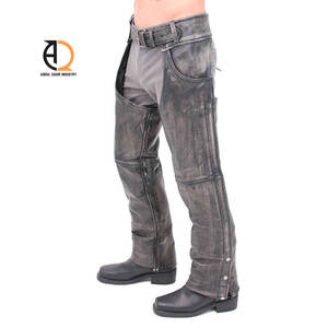 Chaps de cowboy western en cuir de vachette avec franges pour l'équitation - Product Image 2