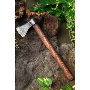 Venta al por mayor pedidos a granel personalizados OEM ODM servicio Damasco hecho a mano de acero al carbono de grado industrial hacha vikinga con mango de palisandro - Product Image 5