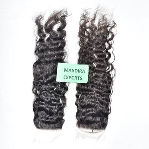 เครื่องดิบเส้นด้ายสองชั้นสีดำหนังกำพร้าไม่พันกันสำหรับผู้หญิงสีดำลูกไม้6*6ปิดหยิกบราซิล - Product Image 2