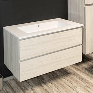 Armadio per bagno in marmo minerale 101x46 cm con lavello incorporato 1 - Product Image 6