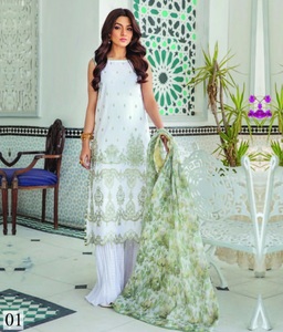 ชุดเดรสฤดูร้อนสไตล์อิสลามสำหรับผู้หญิงจากปากีสถานชุดเดรสสไตล์ปากีสถานจากผ้าฝ้ายสวิส/สนามหญ้า - Product Image 3