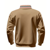 Chaqueta Deportiva de Punto Unisex para Otoño/Invierno, con Cierre de Cremallera de 1/4, Cuello Alto, Color Sólido, Corte Regular, 100% Algodón, 2 Piezas, Resistente al Viento