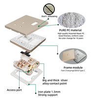 Support de prise de courant de type 86 1 2 3 4 ports Câble réseau RJ45 Plaque frontale murale pour prise RJ45 Keystone