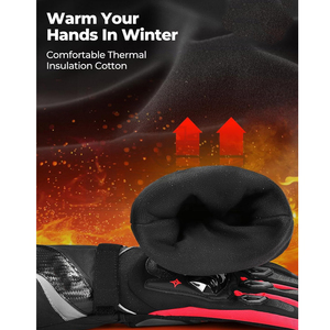 Guantes de moto Negro y Rojo Diseño personalizado Color Guantes de montar a prueba de lluvia con pantalla táctil Motocicleta Invierno para hombres Cálido - Product Image 4