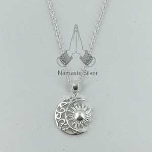 Collar con Colgante de Sol y Luna en Plata de Ley 925 Hecho a Mano, para Regalo de Cumpleaños, Aniversario, Navidad, San Valentín, Accesorio de Moda - Product Image 5