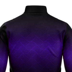 Custom <b>Men's</b> <b>Black</b> Purple Gradient Quarter Zip Pullover <b>Sweatshirt</b> with Logo Print Long Sleeve Sportswear Training Gym Top OEM - Product Image 4