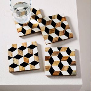 71 Ensemble de sous-verres personnalisés en résine de marbre en bois de vente chaude avec couleur naturelle et personnalisée fabriqué en Inde - Product Image 1