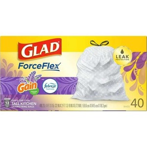 Glad ForceFlex Sacs poubelle de cuisine de 13 gallons de hauteur, Gain Lavender , 40 sacs - Product Image 4