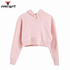 เสื้อครอปมีฮู้ดโอเวอร์ไซส์ของผู้หญิงดีไซน์ใหม่เสื้อฮู้ดกันหนาวผ้าฝ้าย100% แบบสวมออกแบบได้ตามต้องการ - Product Image 4