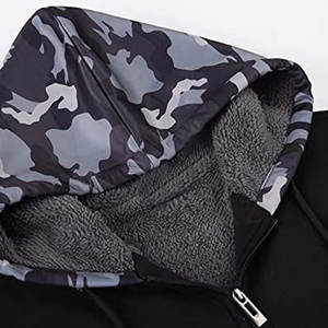 Sudadera con capucha de invierno para hombre de talla grande Sudadera con capucha polar de algodón de manga larga con cremallera - Product Image 3