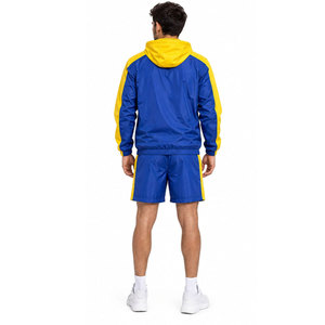 <b>Athletic</b> Running Fitness Two Piece Windbreaker Shorts Set Men's Lightweight Hooded Training Sports Windbreaker Shorts Set - Product Image 4