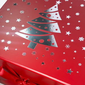 Caja de Regalo Magnética Cuadrada A5 Verde Oscuro Intenso con Estampado Plateado en Caliente y Cinta, Cajas de Regalo de Cartón de Lujo para Venta al por Menor - Product Image 5
