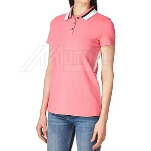 Estilo corto informal de mujer más vendido para camisetas Polo Top de tela de punto transpirable con patrón sólido Precio de fábrica - Product Image 4