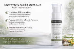 Siero Viso Rigenerante 30ml OEM con Etichetta Privata |   Acido Ialuronico, Centella, Aloe Vera |   Organico Vegano |   Prodotto in Spagna UE - Product Image 2