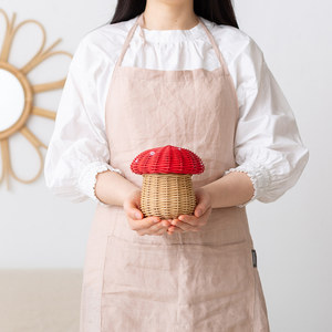 Mini cesta con forma de seta hecha de ratán natural para niños, cesta tejida a mano, pequeña, de juguete, 100% - Product Image 6