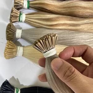 Extensiones de cabello humano con cutícula, pelo natural de calidad superior, color gris, con punta I, muestra gratis, venta al por mayor - Product Image 5