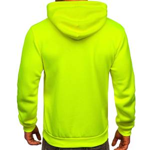Sudadera con capucha y forro polar de color amarillo neón, venta al por mayor - Product Image 2