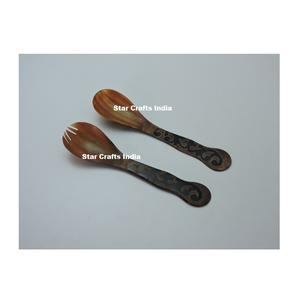 Servidor de Ensalada de Cuerno de Diseño Moderno, Negro Natural, Hecho en India por SCI Exporter, Accesorios de Cocina, Utensilios de Cocina - Product Image 1