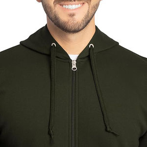 Sudadera con capucha con cremallera de algodón pesado de gran tamaño personalizado 400GSM tela Premium Streetwear OEM ODM fábrica al por mayor - Product Image 3