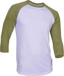 เสื้อเบสบอลแขน3/4ลำลองของผู้ชายเสื้อเจอร์ซีย์ Raglan เสื้อเจอร์ซีย์สีขาวผลิตในปากีสถาน - Product Image 2