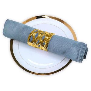 Gold <b>Napkin</b> Ring With Metal Flower Personalized Wedding Birthday <b>Easter</b> Thanksgiving Dinner Holiday - Product Image 2