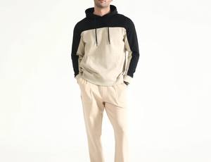 OEM venta al por mayor pulóver con capucha con bolsillo de canguro doble color ajuste regular algodón/poliéster ropa de hombre manga larga comodidad - Product Image 4