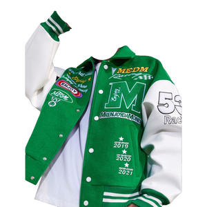 Venta al por mayor de chaqueta de alta calidad personalizada Varsity Chenille bordado mangas de cuero personalizado béisbol Letterman chaqueta - Product Image 4