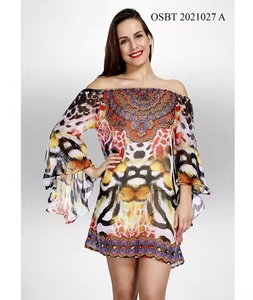 Vestidos casuales para mujer Hermoso patrón floral y sólido Ropa de resort de lana Cómodos ajustes relajados para escapadas de días de playa - Product Image 5