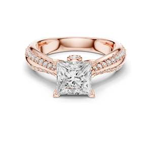 แหวนเพชรทรงปรินเซสคัท 2.59 กะรัต สำหรับผู้หญิง ความใส VVS-VS สี EF ทอง 18KT, 14KT, 10KT และเงิน 925 สีโรสโกลด์, สีเหลือง, สีขาว - Product Image 3