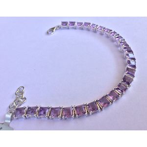 Pulsera de tenis de amatista natural para mujer en plata de ley 925 Shah Gems, accesorio de moda - Product Image 1