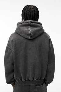 Ventes en gros de sweats à capuche 100% coton pour hommes, logo personnalisé vierge, haute qualité, streetwear surdimensionné, tissu polaire ODM imprimé à capuche - Product Image 2
