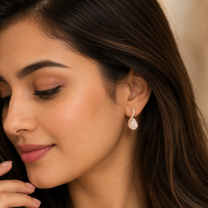 Boucles d'oreilles clous en diamant taille brillant ronde, plaqué or rose 14 carats, moissanite, cadeau de mariage de luxe - Product Image 5