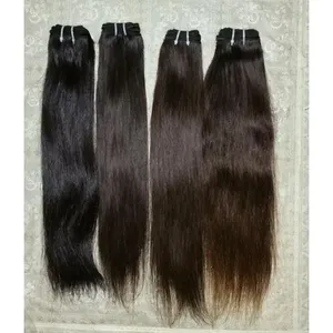 Vente en gros d'extensions de cheveux Remy indiens vierges non transformés 100% machine de couleur naturelle trame cheveux raides tissage double extrémités dessinées - Product Image 3
