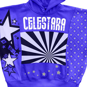 Sweats à capuche 100% coton mélangé, effet délavé à l'acide, décoloration au soleil, 3D, lourd, fermeture éclair, strass brodés, patch en molleton, ODM - Product Image 3