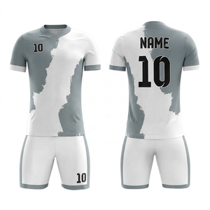 Conjunto de Camiseta de Fútbol para Hombre, Blanca y Amarilla, con Estampado Digital, Cuello en V, Manga Corta, Transpirable, de Secado Rápido, que Absorbe la Humedad, Uniformes de Poliéster - Product Image 4