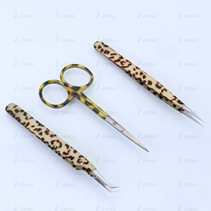 Pince à épiler d'extension de cils en acier japonais ensemble de pinces à sourcils personnalisées ensemble de pinces à cils de marque privée - Product Image 1