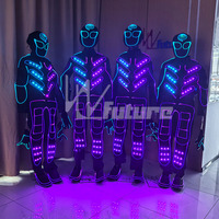 Trajes de Baile Tron con Luces LED y Fibra Óptica, Programables, de Alto Rendimiento, 433 Piezas