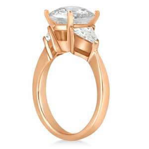 18K Rose Gold <b>Diamond</b> Trilliant Three Stone Engagement Ring 0.70ct <b>Diamond</b> <b>Jewelry</b> - Product Image 1