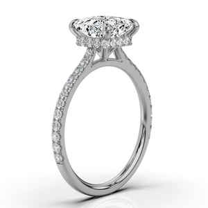 Gracieuse bande de mariage de fiançailles classique en or massif 14K faite à la main personnalisée pour les femmes IGI certifié 2ct diamant taille princesse - Product Image 4
