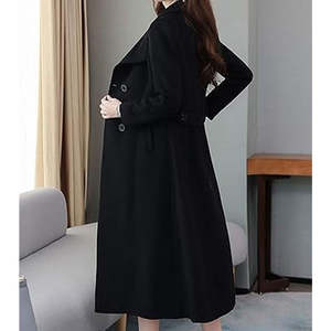 Abrigos de Lana de Invierno 100% Cachemira con Cuello en V, Largos hasta la Pantorrilla, para Mujer, con Botones de Cuerno, Transpirables, de Fábrica - Product Image 2