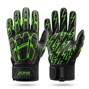 Gants de football américain en gros, paume en silicone personnalisée, respirants, pour jeunes et adultes, OEM - Product Image 4