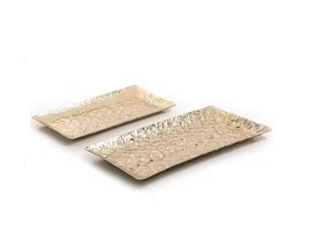 Juego de 2 platos de servir chapados en oro Art Deco, bandeja de Metal artesanal para bodas, vacaciones, Eid-para plato de servir frutas de Chocolate - Product Image 5