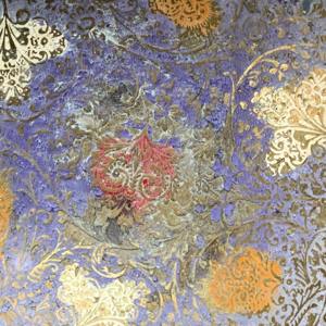 Bol de service décoratif à motif floral violet, vaisselle classique, parfait pour les occasions spéciales, présentation de table et cadeaux - Product Image 2