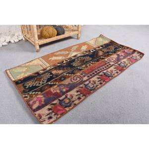 พรมขนสัตว์สไตล์ตุรกีโบราณสีเบจ3.4ft x พื้นที่ขนาดใหญ่1.7 x สี่เหลี่ยมผืนผ้าคลาสสิกการเย็บปะติดปะต่อกันแบบแอบสแตรกสำหรับพรมห้องโถงห้อง - Product Image 2