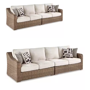 Sofás de jardín con muebles de exterior de ratán de mimbre resistente al agua, patio de jardín, teca de madera maciza a precio mayorista - Product Image 5