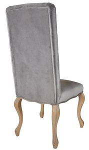 Chaise de salle à manger en bois de teck massif avec sculpture à la main et revêtement en velours pour appartement et usage intérieur - Product Image 3